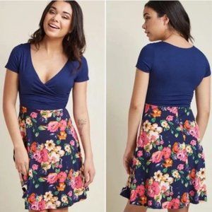 Modcloth | Fit & Flare Wrap Hibiscus Dress